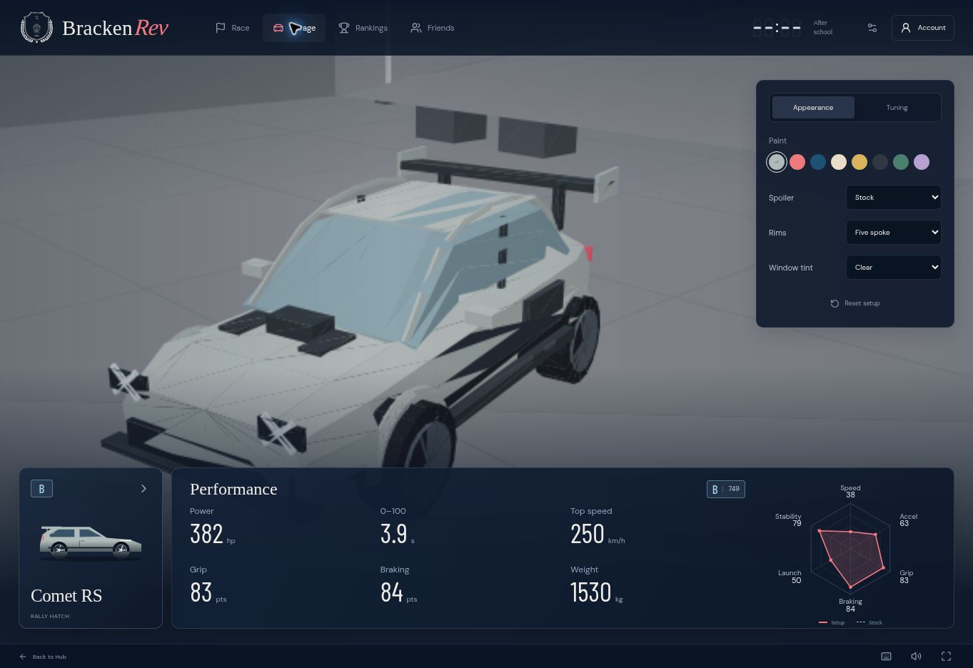 BrackenRev garage interface